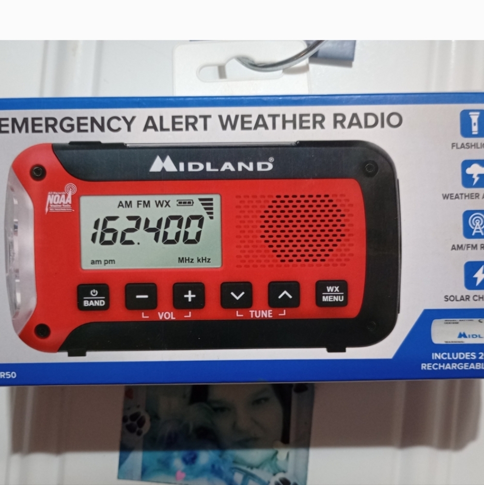 Midland Red and Black Emergency Weather Radio